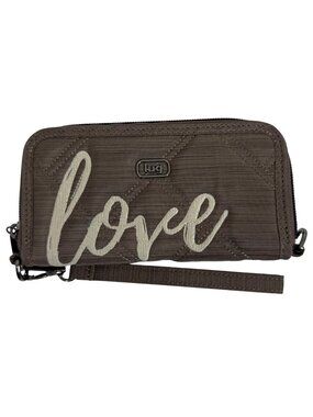 Lug Whirly Love Collection Quilted Wristlet Zip-Around Wallet Striped Interior